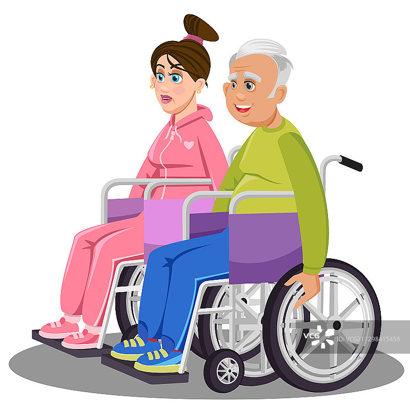 男女残疾白人医疗人士图片素材