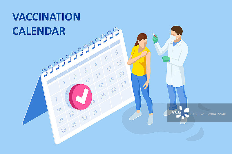 2.5D医生接种疫苗概念图图片素材