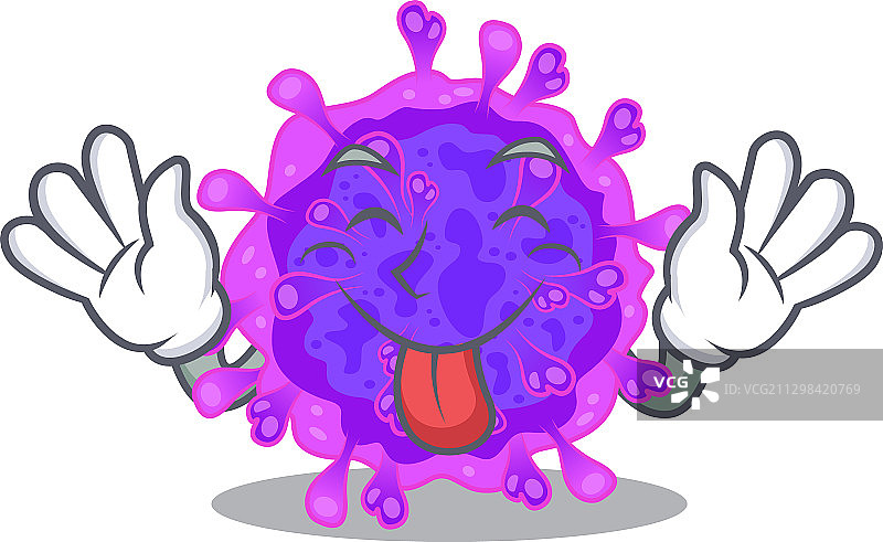 吐舌头的有趣面孔Alpha冠状病毒风格图片素材