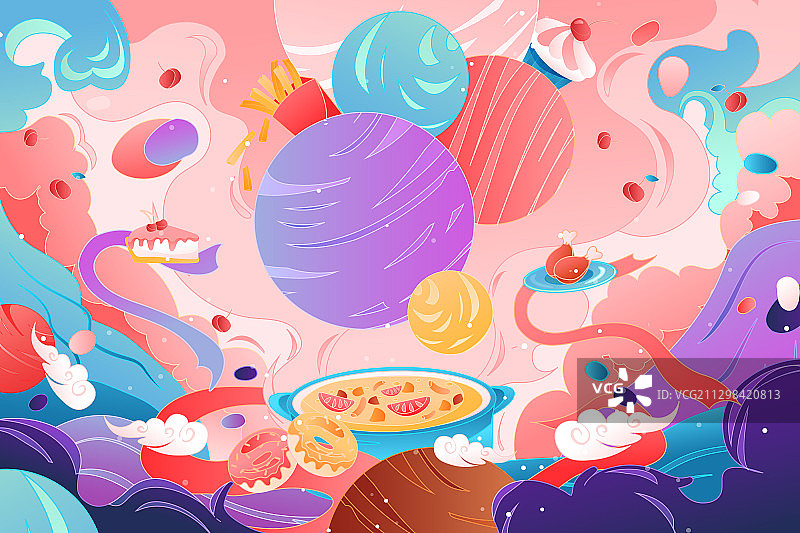 美食健康食品餐饮情侣家人亲子团圆外卖消费电商邀请好友矢量插画图片素材