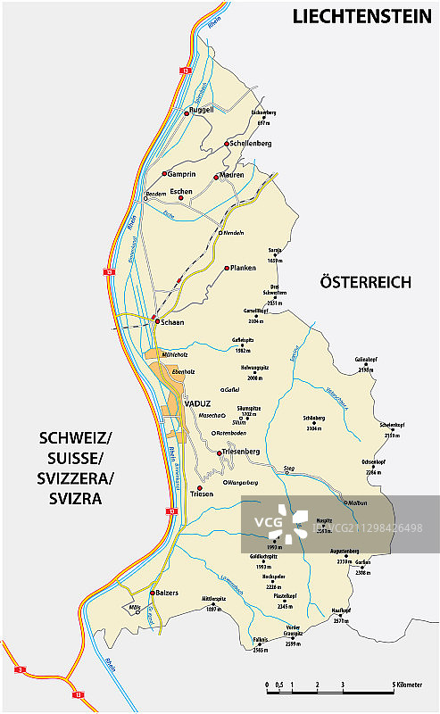 列支敦士登路线图图片素材