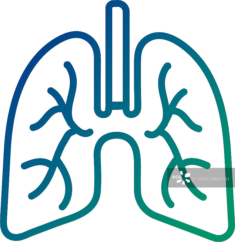 人体肺部线性风格图标图片素材