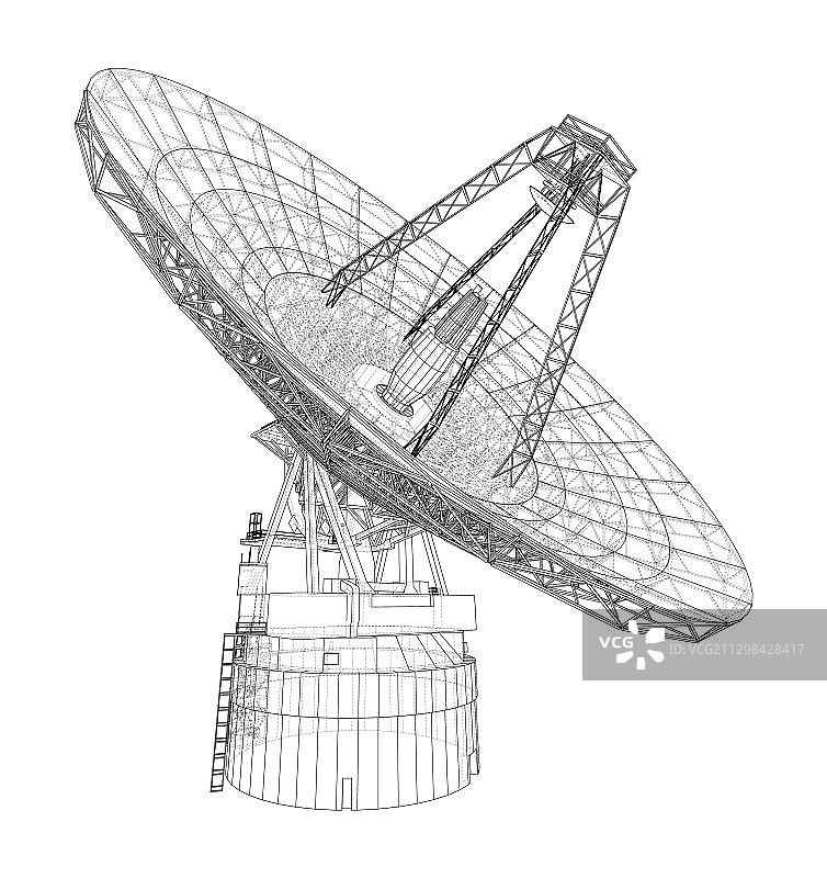 射电望远镜概念轮廓图片素材