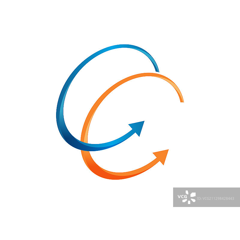 蓝橙双色箭头符号图片素材