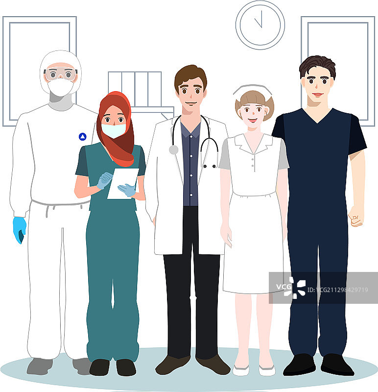 医院卡通医生和护士图片素材