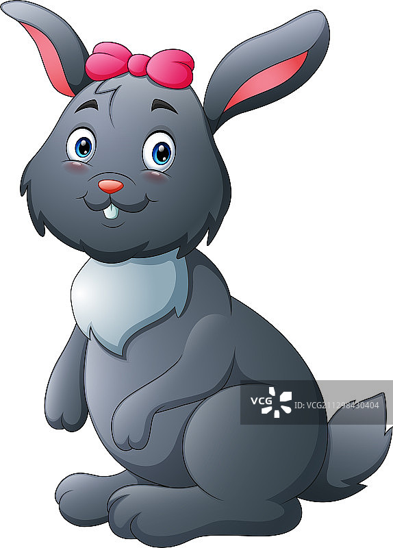 白色背景上的可爱兔女郎图片素材