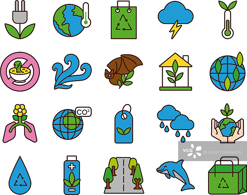 星球生态图标合集图片素材
