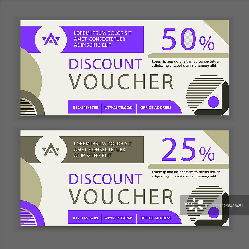 通用白色宣传单几何代金券模板图片素材