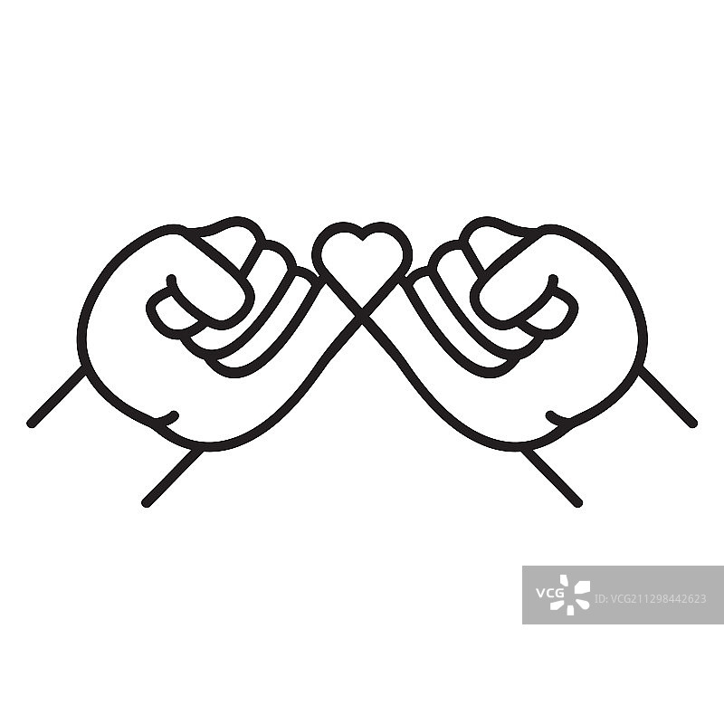 拉钩保证线条标志图片素材