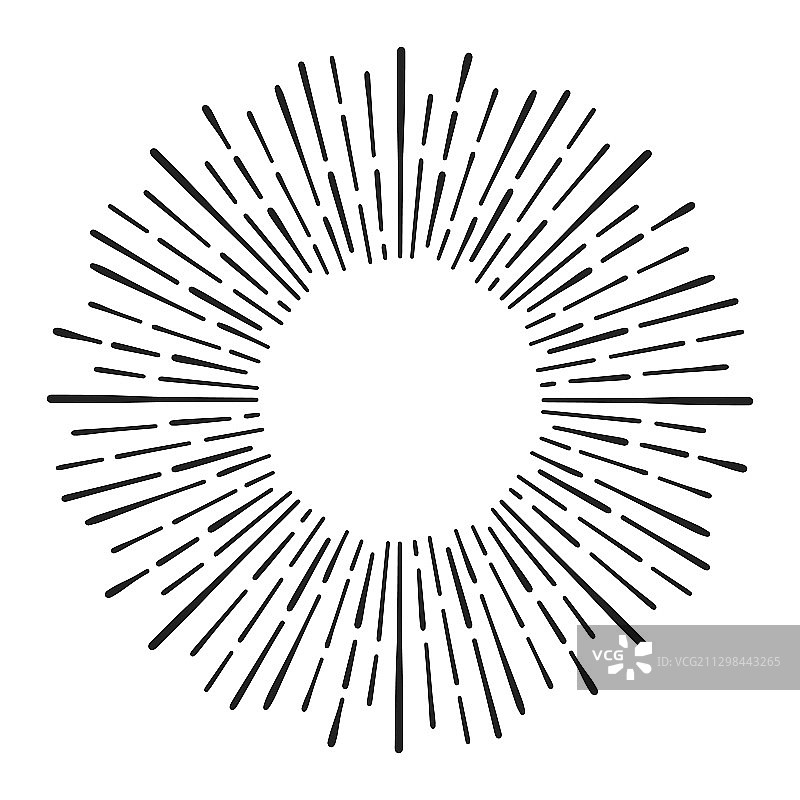 手绘旭日涂鸦线条艺术图片素材