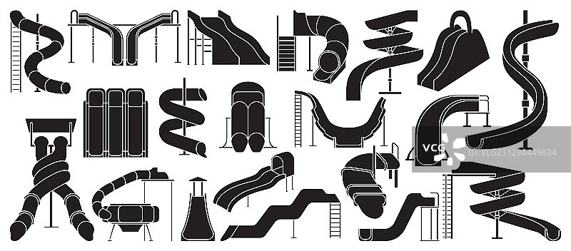 水上滑梯黑色图标图片素材