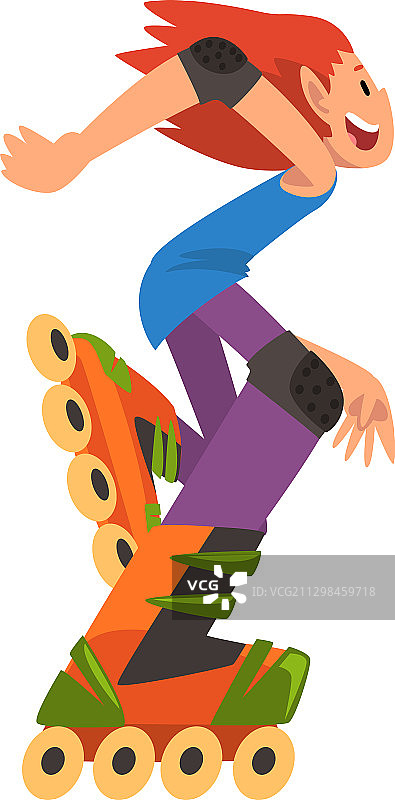 快乐的青少年轮滑女孩图片素材