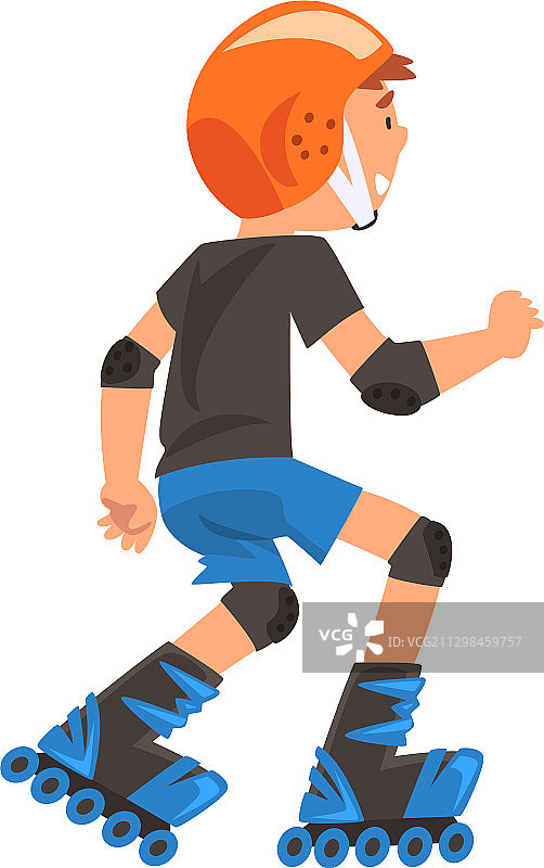 玩轮滑的可爱男孩图片素材