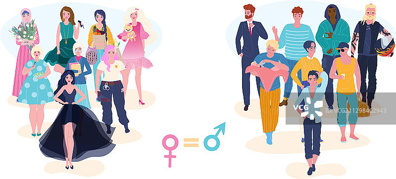 男女平等，享有同等权利图片素材