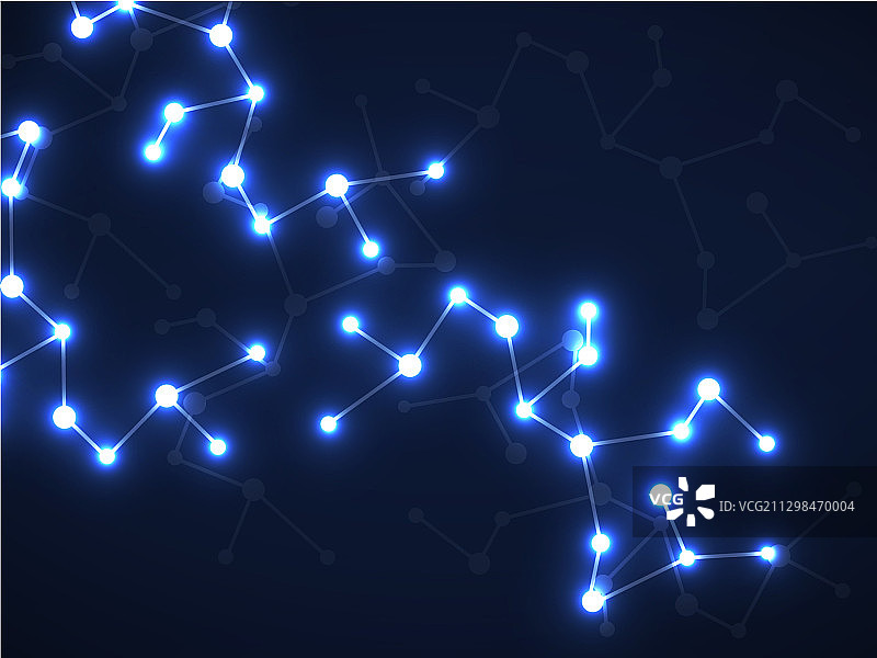 抽象霓虹分子结构科学图片素材