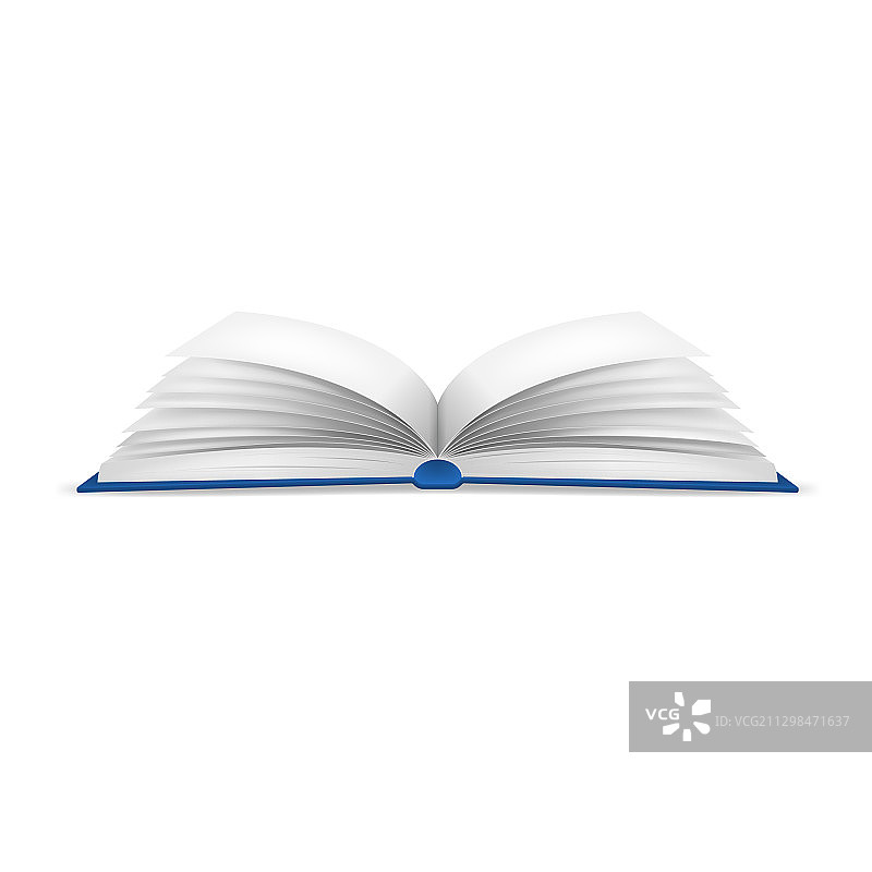 逼真细致的3D白色空白展开的书图片素材