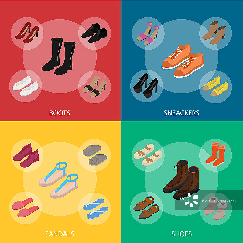 鞋子概念3D banner图集2.5D视图图片素材