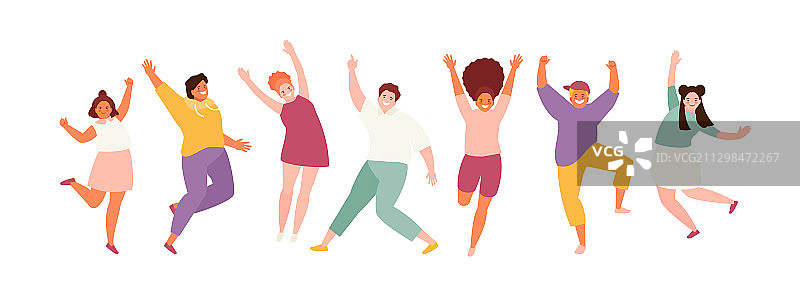 快乐跳跃的儿童图片素材