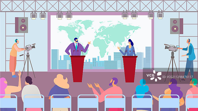 政党候选人选举辩论图片素材