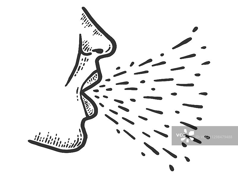 呼吸道飞沫传播示意图片素材