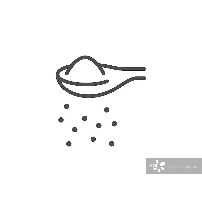 糖勺线条轮廓图标图片素材