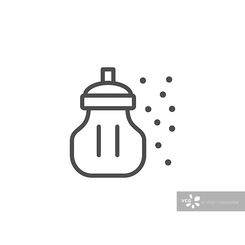 带糖概念的奶昔杯轮廓图标图片素材