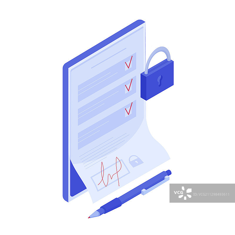 卡通2.5D智能合约图图片素材