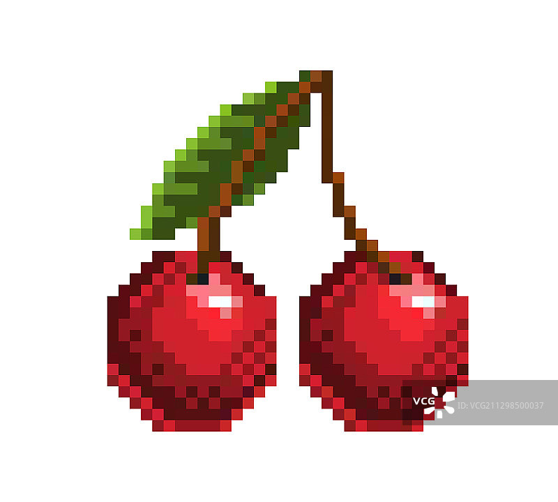 像素风樱桃图标 (32x32)图片素材