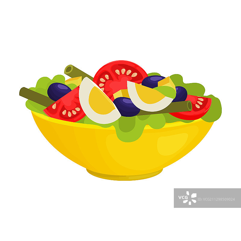 蔬菜沙拉卡通图标图片素材