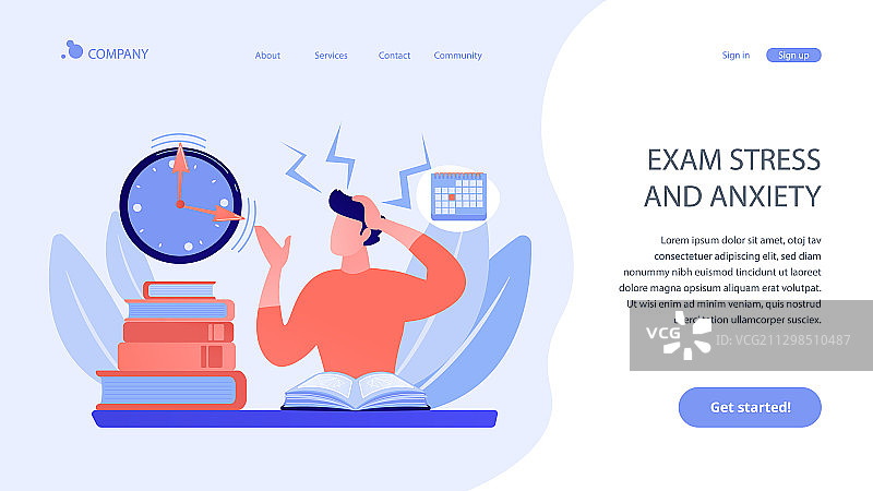 考试测试概念着陆页图片素材