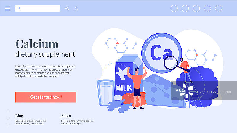 使用钙概念落地页图片素材