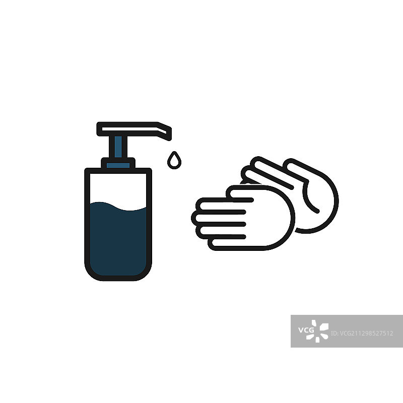 带洗手液的消毒剂分配器图片素材