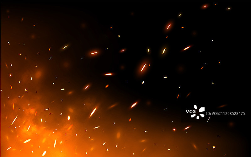 黑暗背景上闪耀的火花图片素材