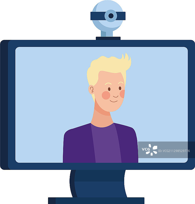 使用网络摄像头的男人图片素材