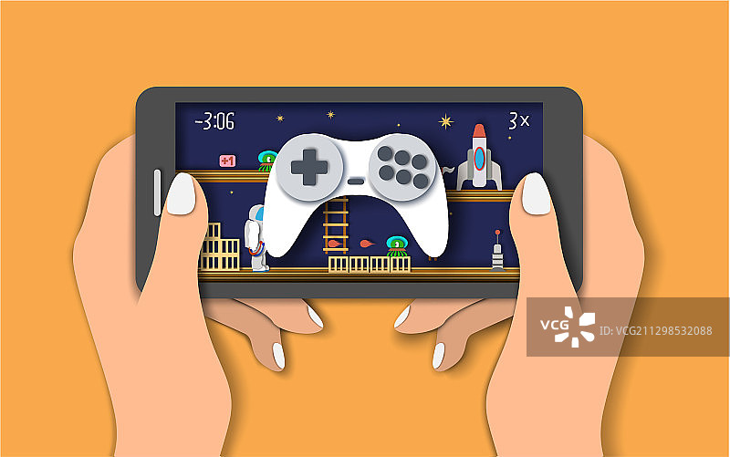 手机游戏扁平风格设计图片素材