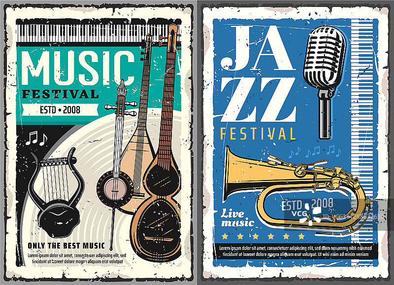 爵士和民间音乐节音乐会海报图片素材