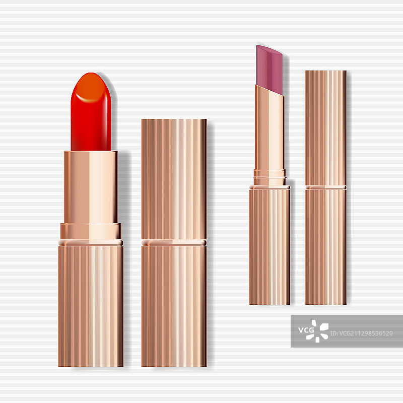 超细玫瑰金口红包装设计图片素材
