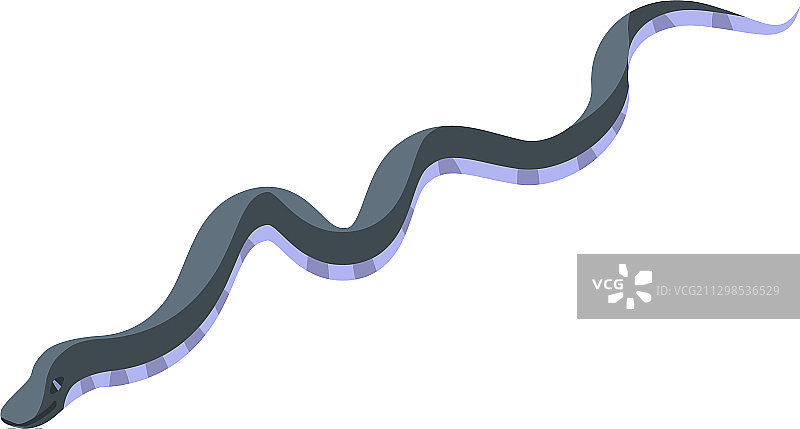 黑色蛇图标2.5D风格图片素材