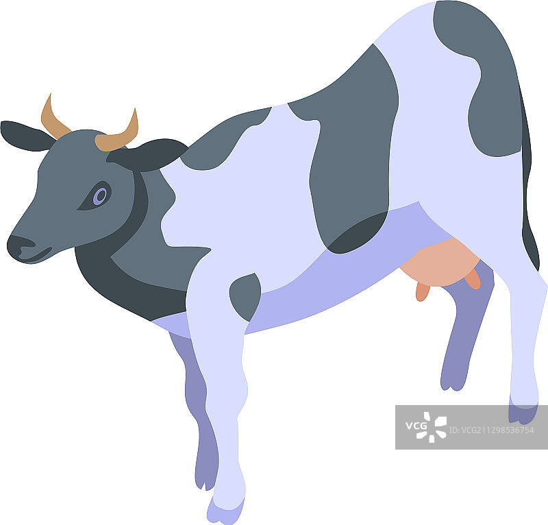 育种牛2.5D图标图片素材