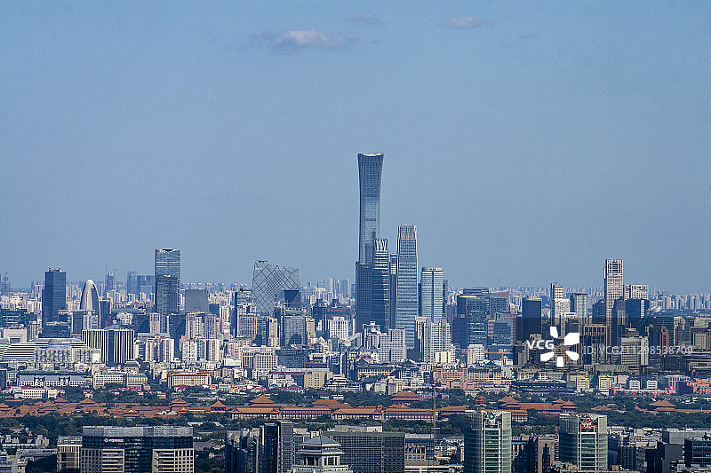 鸟瞰北京中央商务区图片素材