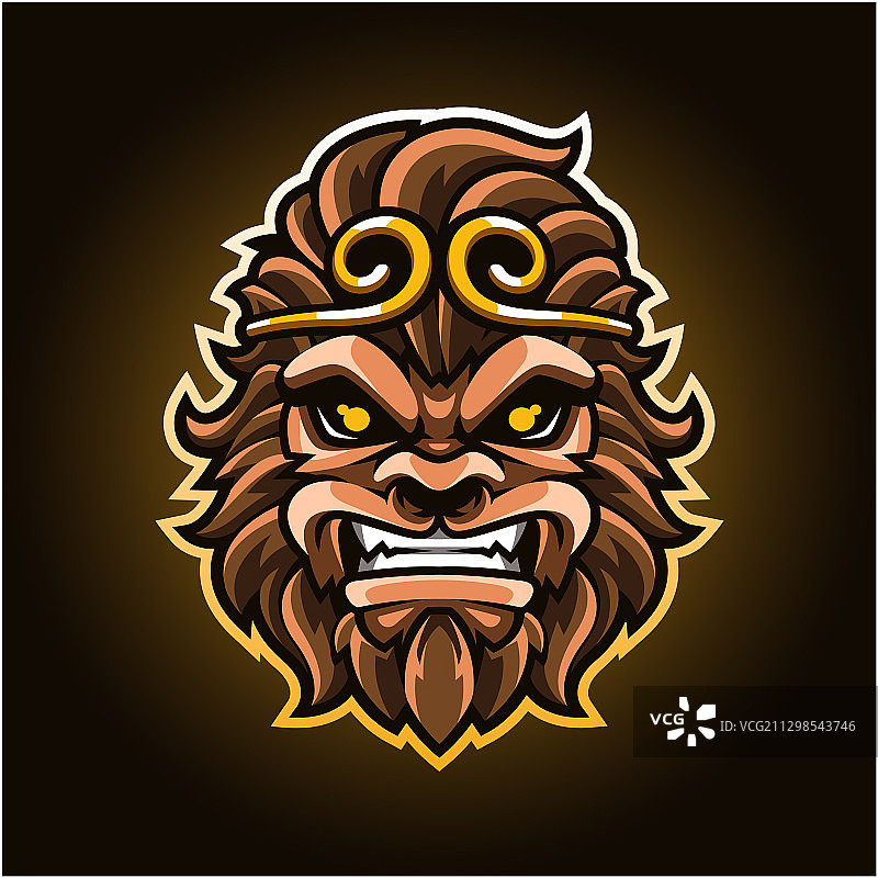 猴王头像吉祥物标志图片素材