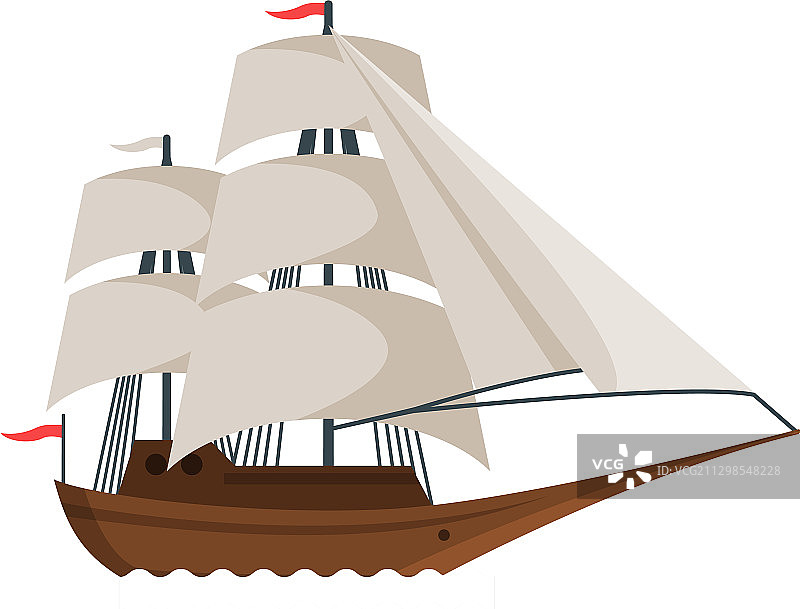 怀旧风白色木制帆船图片素材
