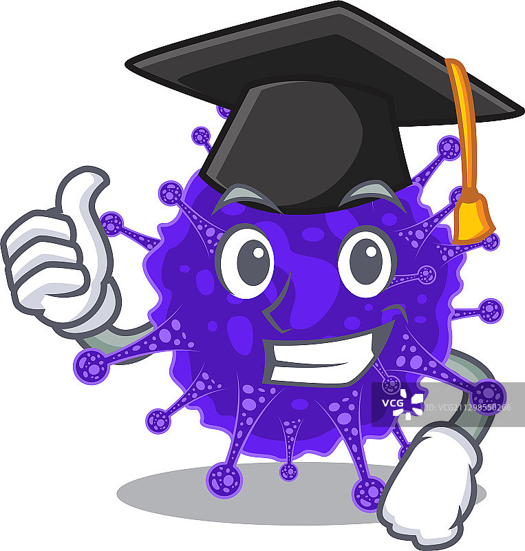 戴黑色毕业帽的快乐表情尼多病毒图片素材