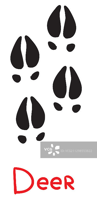 黑色鹿脚印图标合集图片素材