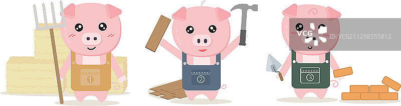 三只小猪图片素材