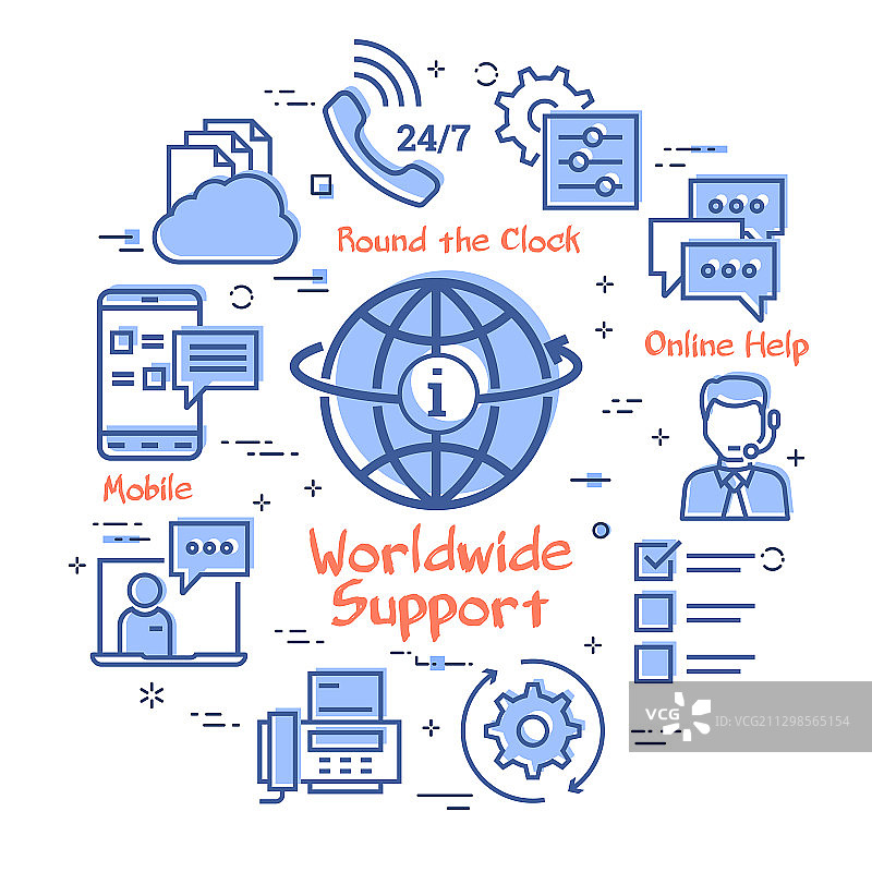 在线支持 - 全球信息概念图片素材