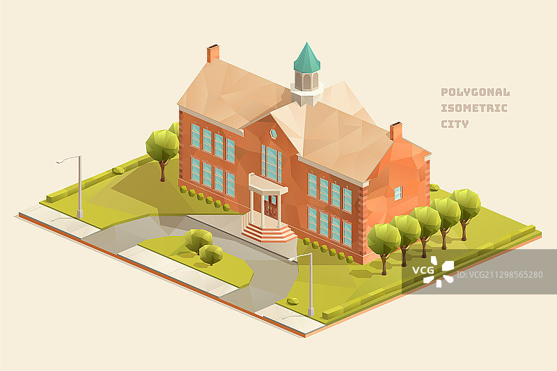 高中低多边形2.5D设计图片素材