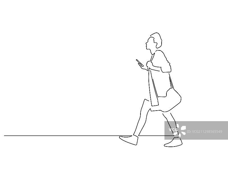 街上的人物简笔画图片素材