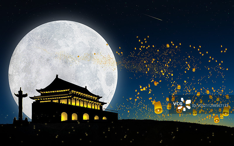 2020年中秋节国庆节图片素材