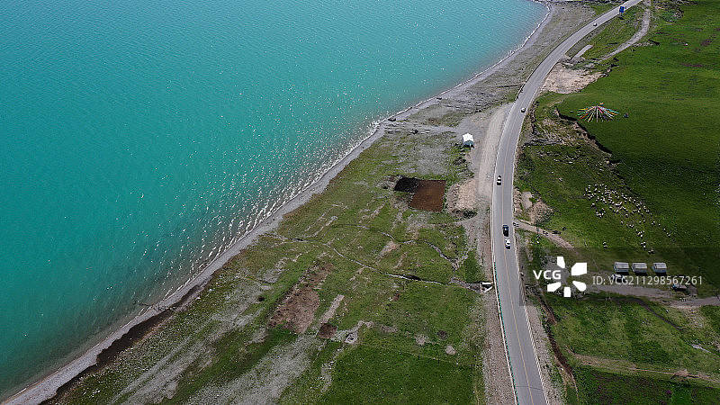 青海湖黑马河附近湖景图片素材